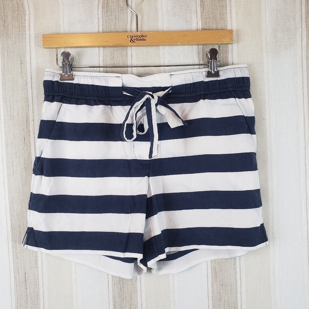 Loft Outlet Tie Front Shorts Striped Size 2